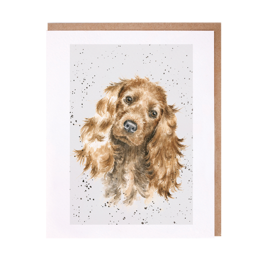 Buff cocker spaniel greeting card