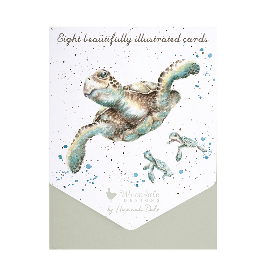 Turtle illustrated notecard set