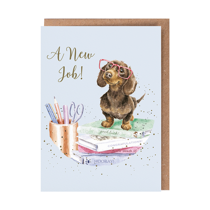 A Paw-some New Job Dachshund Card