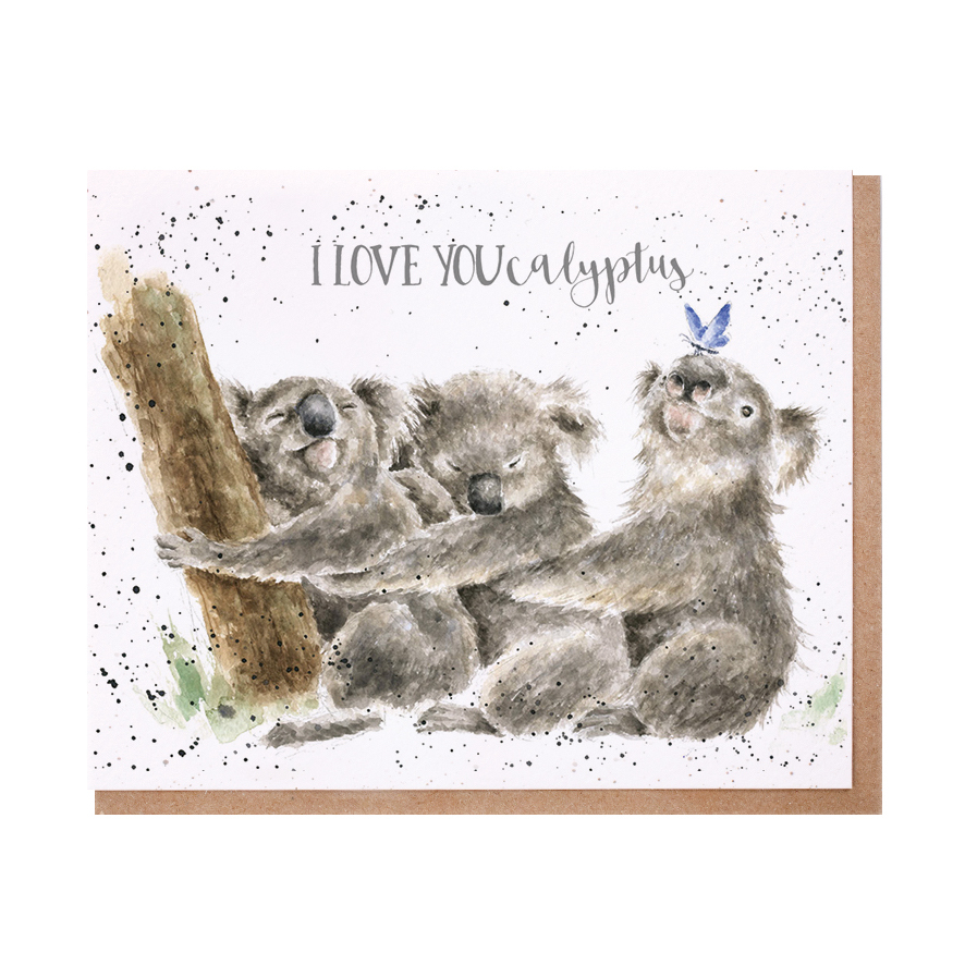 Three koalas greeting card