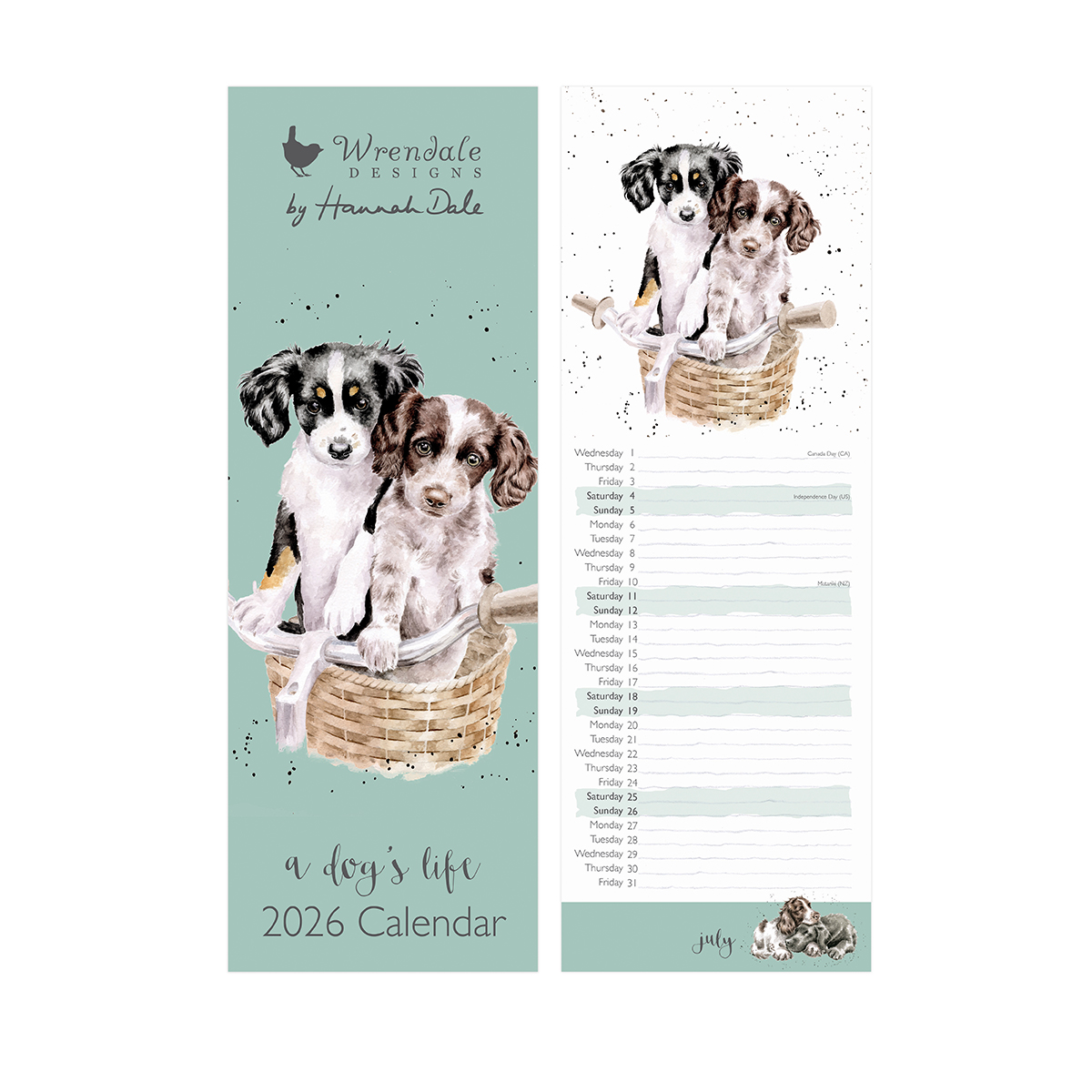 Dog slim calendar 2026