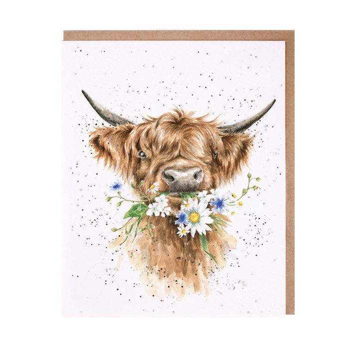 animal b'day celebration Art Print anniversary Highland Cow greetings card 