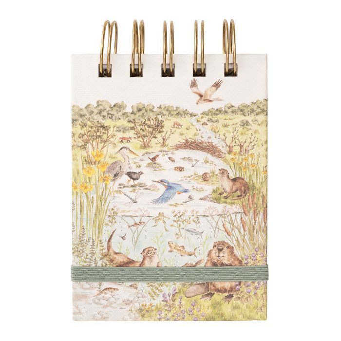 Riverbank scene field notebook