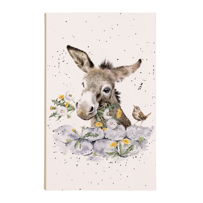 Illustrated donkey with dandelions notepad