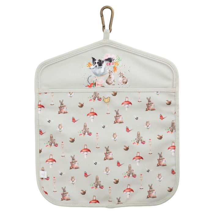 Peg bag with animal pattern and Border Collie design
