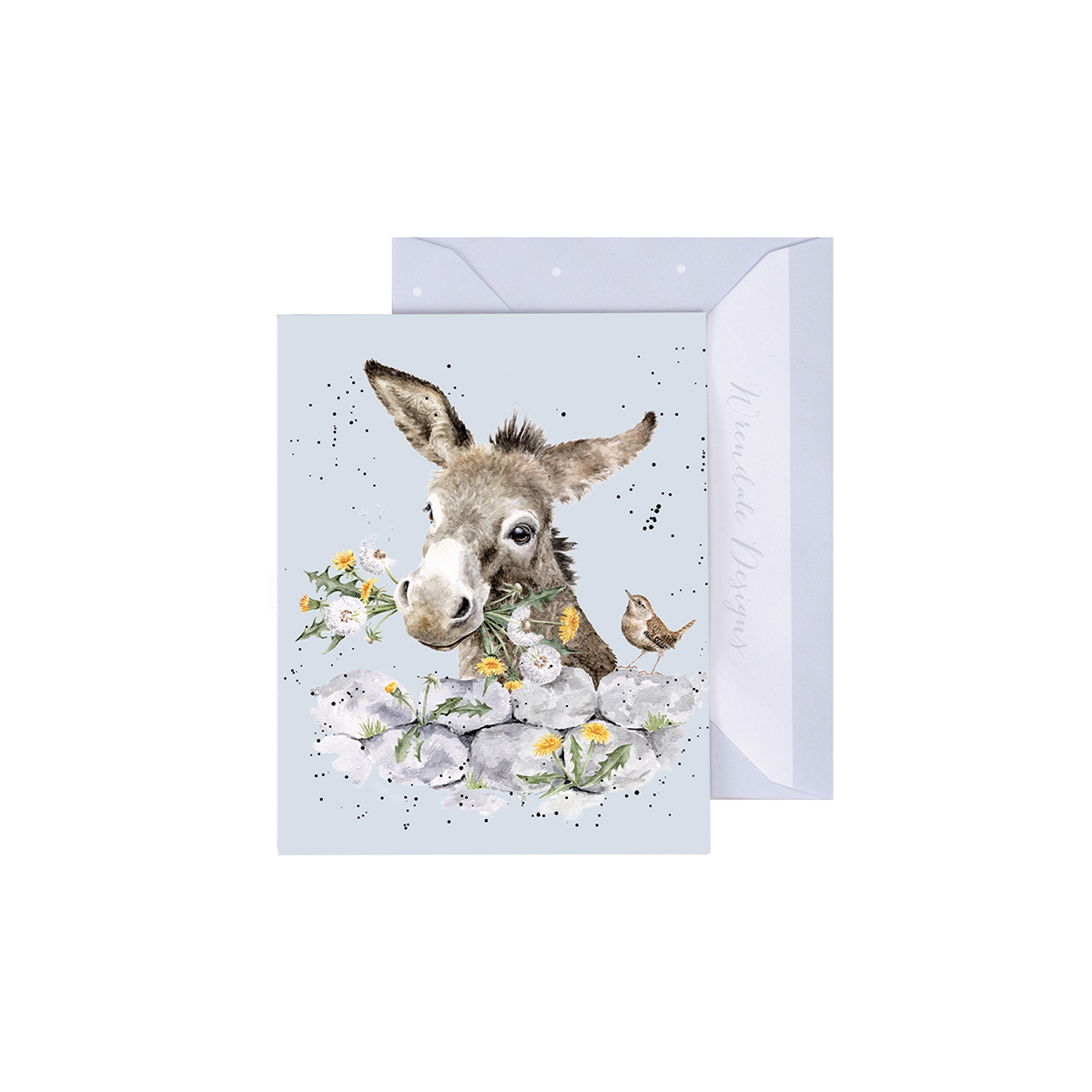 Donkey and dandelion illustrated mini card