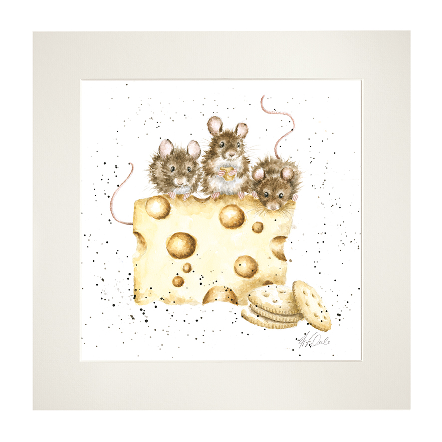 'Crackers about Cheese' mouse mounted print