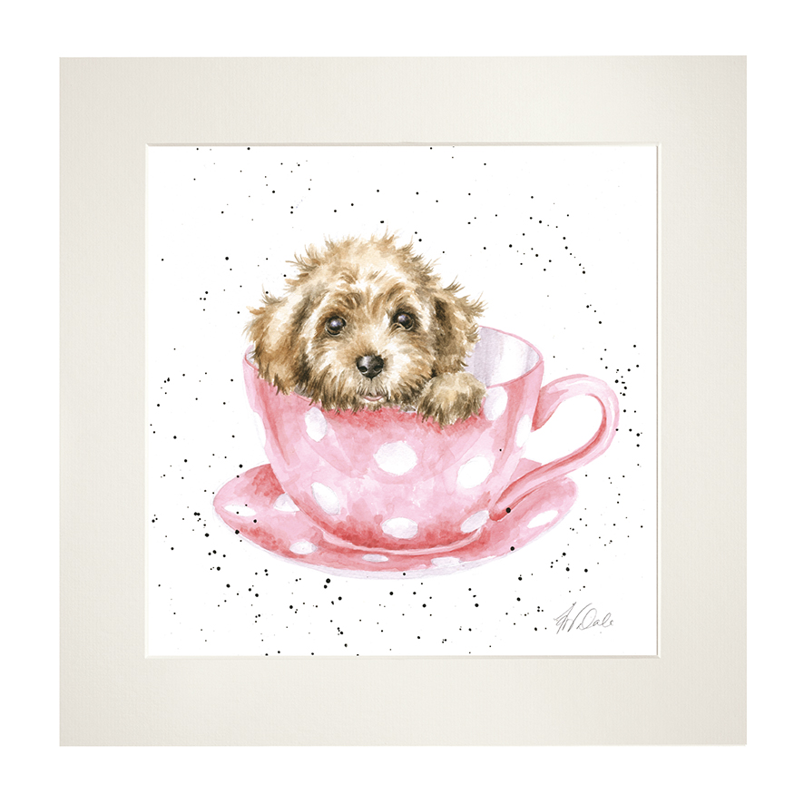 'Teacup Pup' dog mounted print