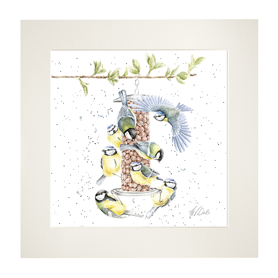 'Bon Appétit!' Bluetit Mounted Print
