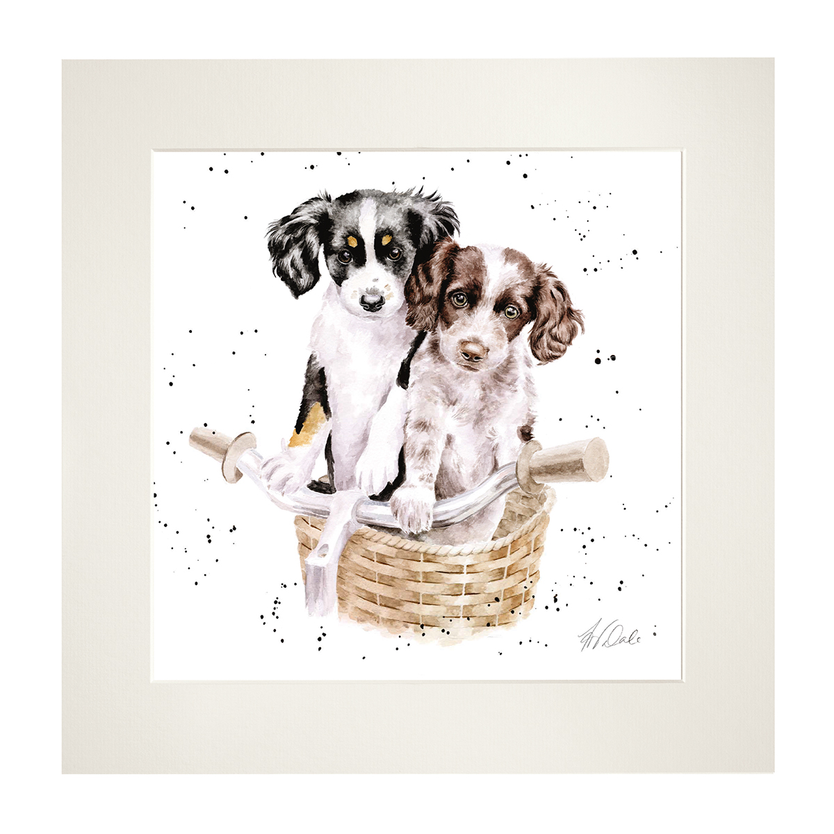 'Paws and Pedals' dog mounted print