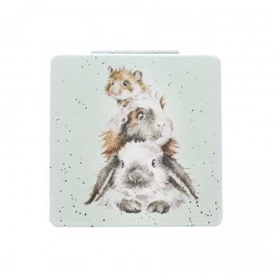 Rabbit, guinea pig and hamster pocket compact mirror