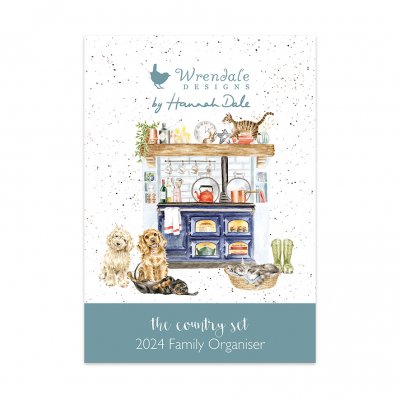 The Country Set 2024 Family Calendar with dog, cat and other animal illustrations