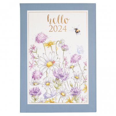 2024 Diary Planner with flower and bee illustrations