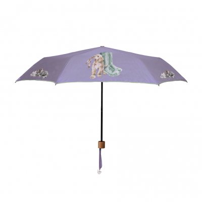 Labrador dog purple umbrella