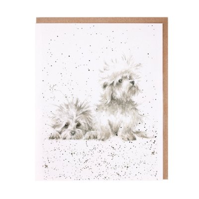 White dogs greeting card