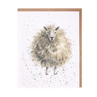Woolly sheep greeting card