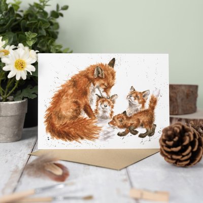 &#039;The Bedtime Kiss&#039; fox card