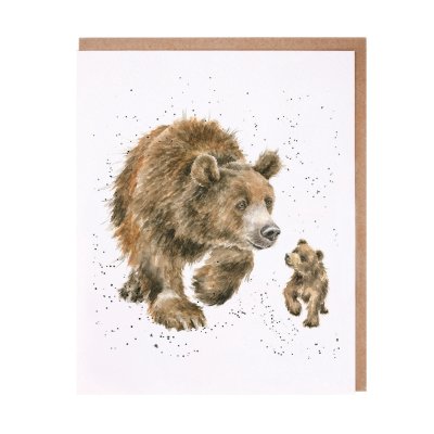 Bear and bear cub greeting card