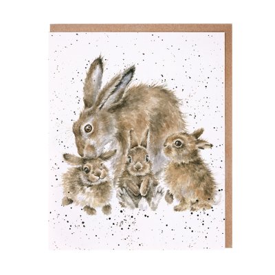Hare family greeting card