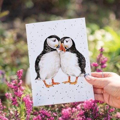 'On The Rocks' Puffin Card 