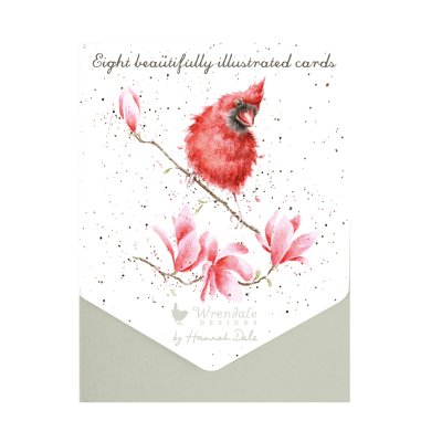 Cardinal bird and blossom notecard set