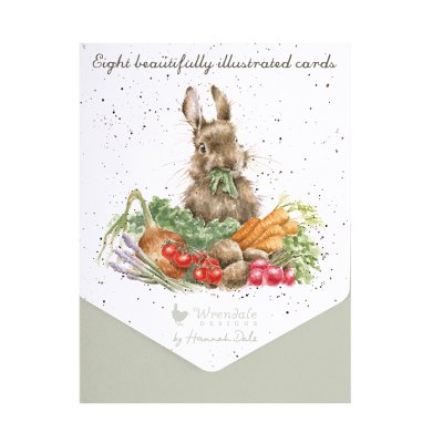 Rabbit and vegetable illustrated notecard set