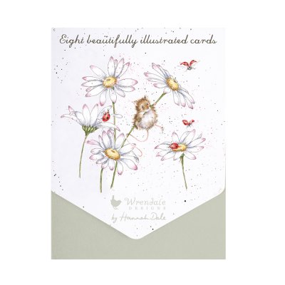 Mouse and daisy illustrated notecard set