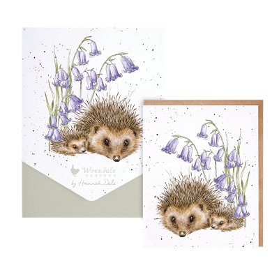 Hedgehog and bluebell notecard set