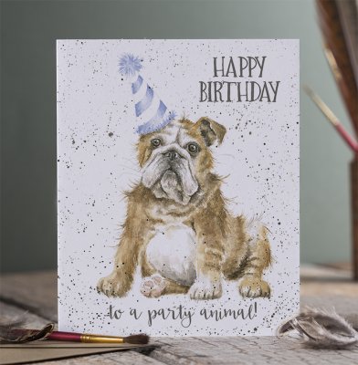 &#039;Smile!&#039; bulldog birthday card