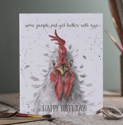 &#039;Better with Age&#039; cockerel birthday card