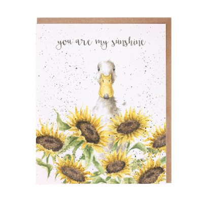 Duck with sunflowers card