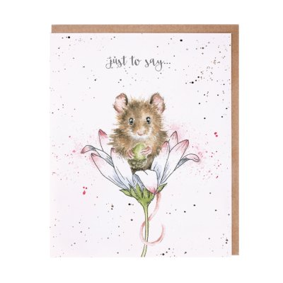 Mouse sat in a daisy just to say card