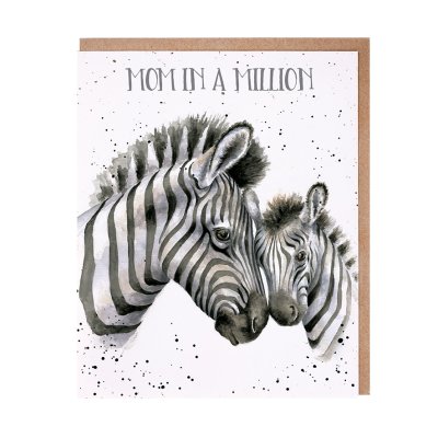 Zebra and foal mum card