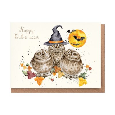 Illustrated Owl halloween card