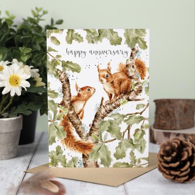 'Another Year Squirreling Around' Squirrel Anniversary card