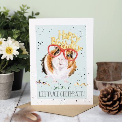 'Lettuce Celebrate!' Guinea Pig Birthday Card