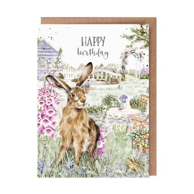 'The Wild Garden' Hare Birthday Card