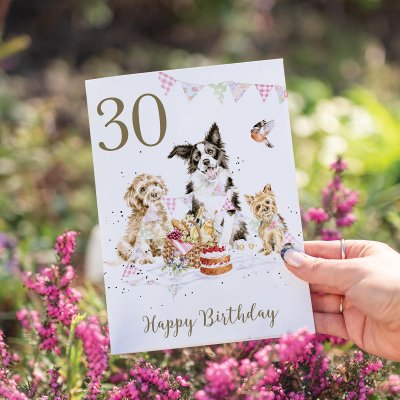'Birthday Pawty' Dog 30th Birthday Card
