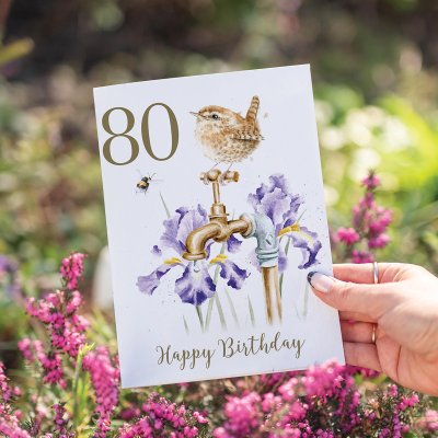 'The Gardener's Song' Bird 80th Birthday Card 