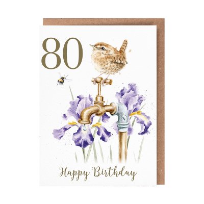 'The Gardener's Song' Bird 80th Birthday Card 