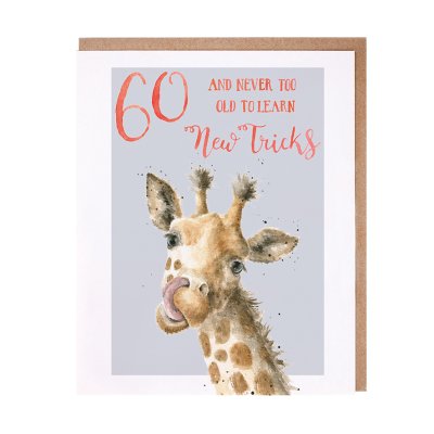 Giraffe 60th birthday card