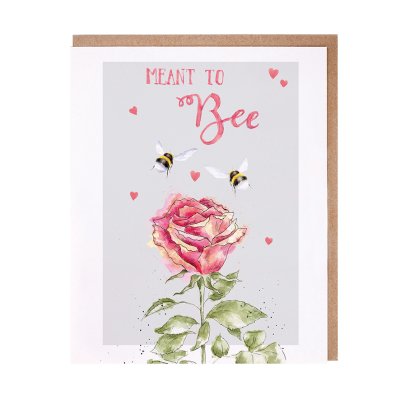 Bee and rose engagement card