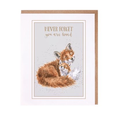 Fox and fox cub inspirational card