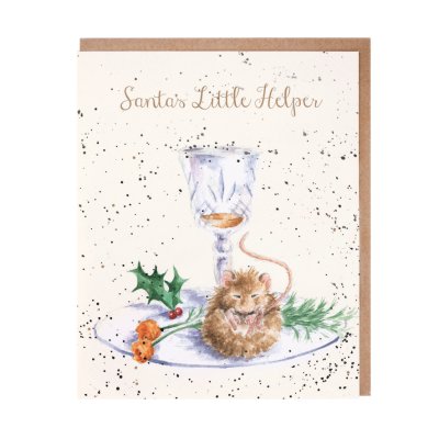 Mouse on an empty plate Christmas card
