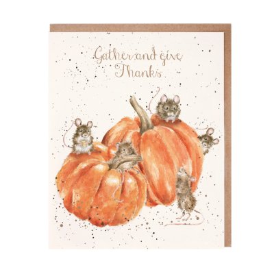 Mice and pumpkins Thanksgiving card