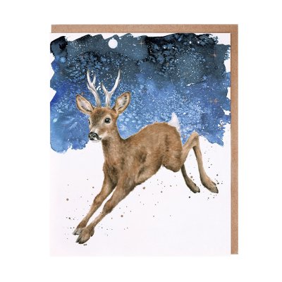 Leaping Reindeer Christmas card