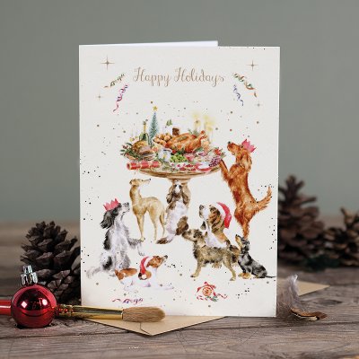 'A Festive Feast' Dog Christmas card