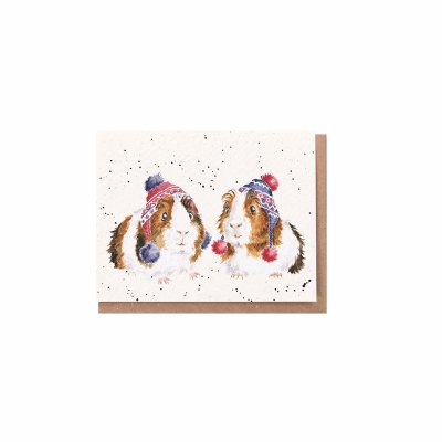 Guinea pigs in woolly hats gift enclosure card