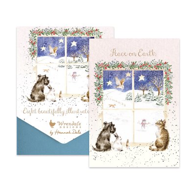 Dog and cat boxed Christmas card pack