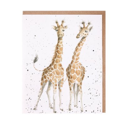 Two giraffes greeting card